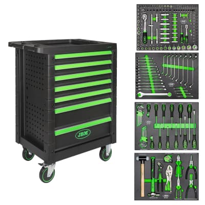 CARRELLO VERDE 7 CASSETTI CON ATTREZZATURA JBM