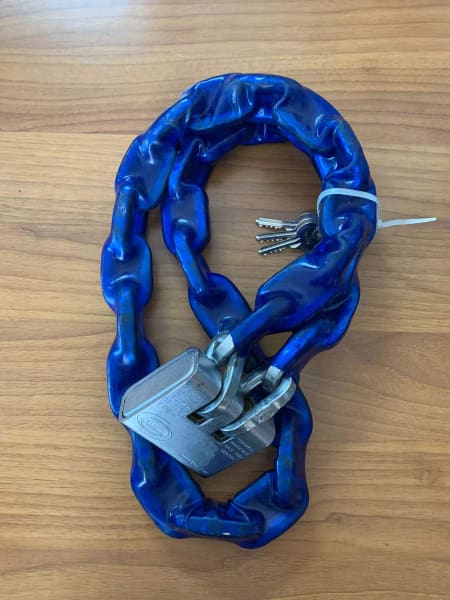 Catena e lucchetto antitrancio antifurto