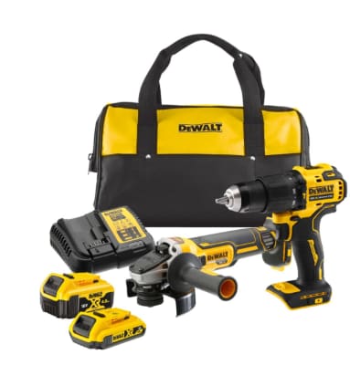 DEWALT KIT TRAPANO PERC. DCD 709+SMER. DCG405 + 1 BATT 2AH+ 1 BATT 4AH