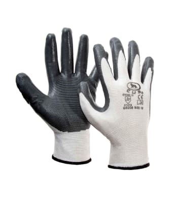 GUANTO IN NYLON SPALMATO IN NITRILE GRIGIO CUS
