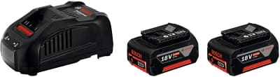 KIT 2 BATT.5AH 18V + CARICABATT.GAL1880 CV BOSCH