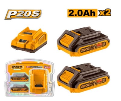 KIT 2 BATTERIE 4Ah + CARICABAT.2AH INGCO