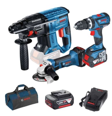 KIT GBH 18V-20 + GSB 18V-28 + GWS 18V-LI + 3 BATTERIE 18V 4Ah BOSCH