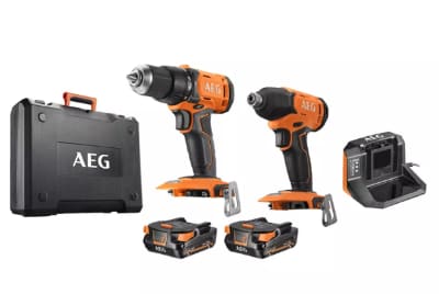 KIT TRAPANO A PERCUSSIONE + AVVITATORE 1/4 18V 2 BATTERIA 2AH AEG