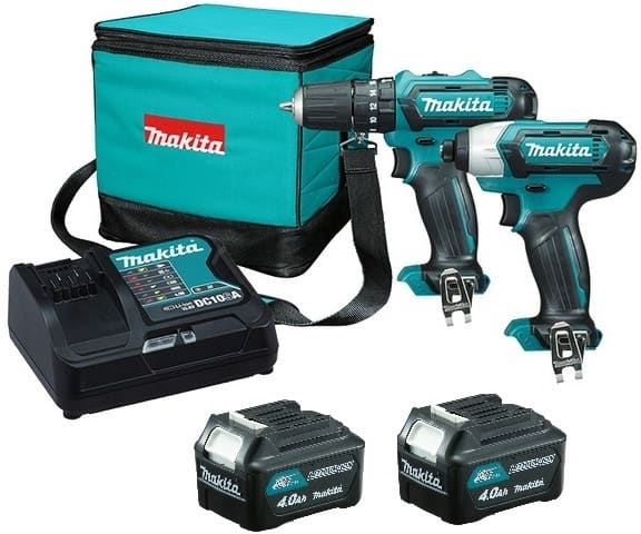 MAKITA CLX201SM KIT 10.8V TRAPANO AVV. + AVV. AD IMPULSI + 2 BATT. 4.0AH