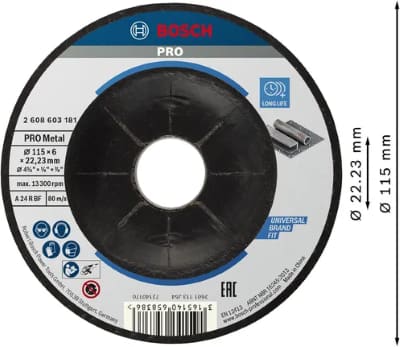 Mola da sbavo PRO Metal, 125x6x22,23 mm