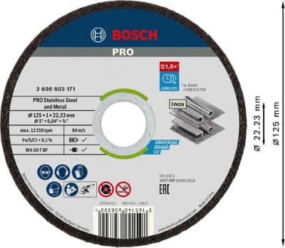 Mola da taglio PRO Stainless Steel and Metal, 125x1x22,23 mm