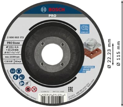 Mola da taglio PRO Stone, 115x2,5x22,23 mm