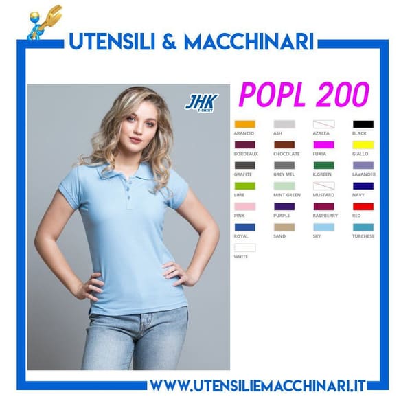 Polo manica corta Donna in tessuto piquè POPL 200 JHK