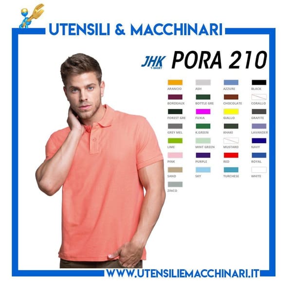 Polo manica corta Uomo in tessuto piquè PORA 210 JHK
