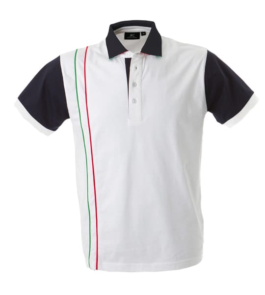 Polo Uomo New Strasburgo Bianca Jrc - Righe sul Petto