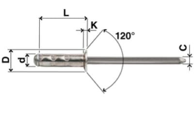 RIVETTI MULTISTADI MULTIFAR IN ALLUMINIO T.SVAS DA 4 LUN.11 CF 1000