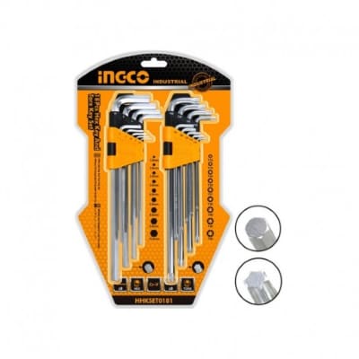 SET 9 CHIAVI ESAG + 9 TORX LUNGHE INGCO