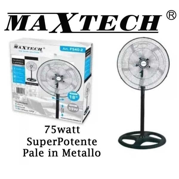 Ventilatore A Piantana 5 Pale In Acciaio MaxTech
