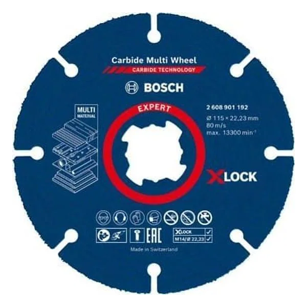 X-LOCK disco da taglio universale Expert Carbide Multi Wheel Ø115 mm – cod. BOS2608901192